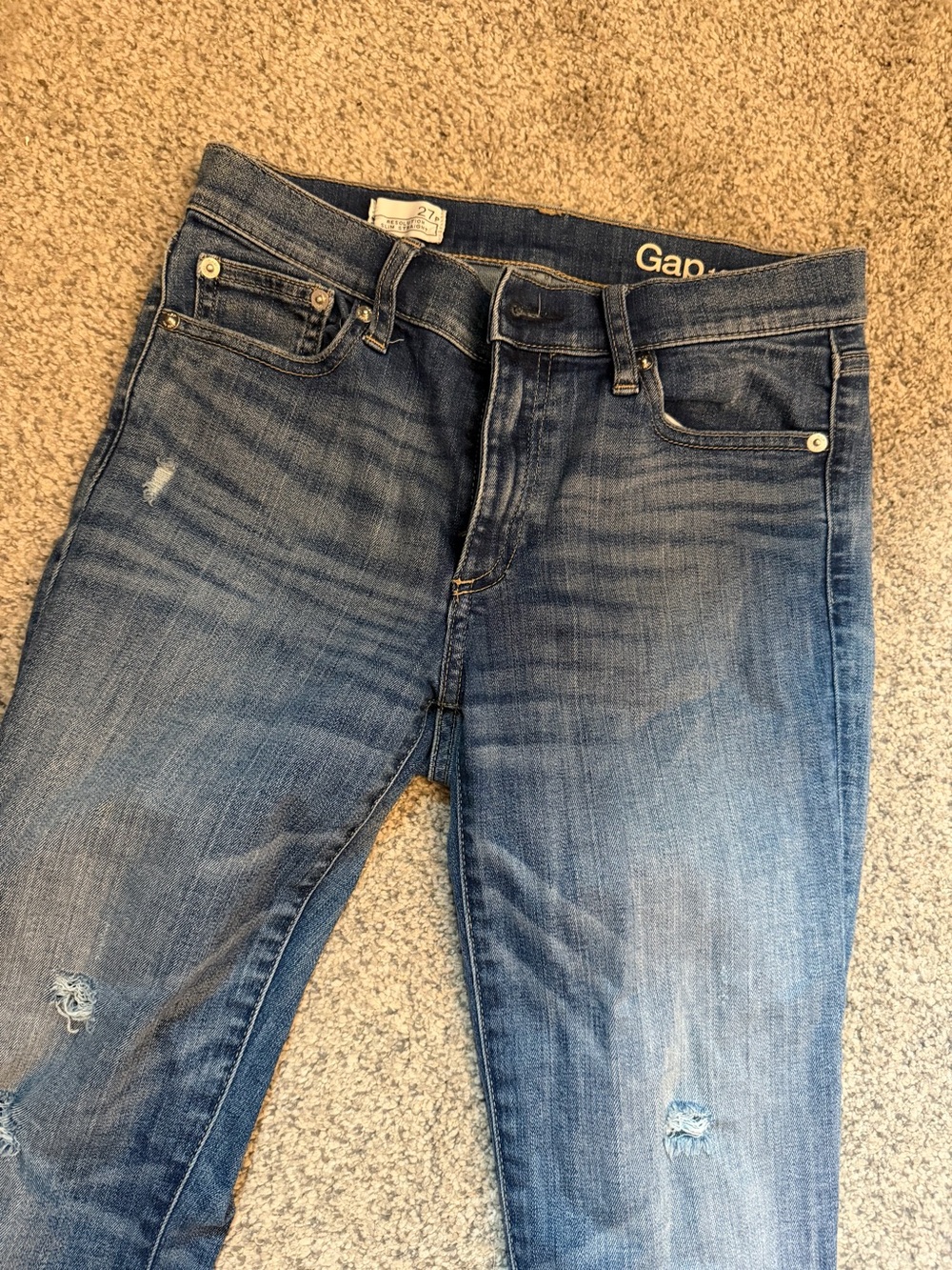 GAP Women's Skinny Jeans in Washed Blue Denim